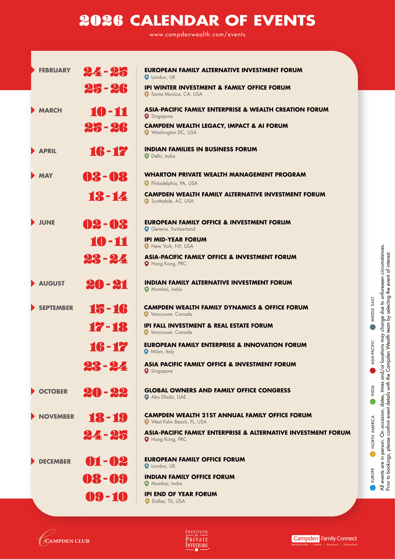 2026 Campden Calendar of Events