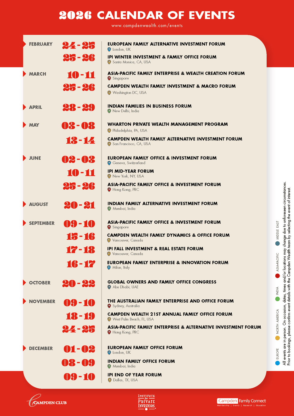 2026 Campden Calendar of Events